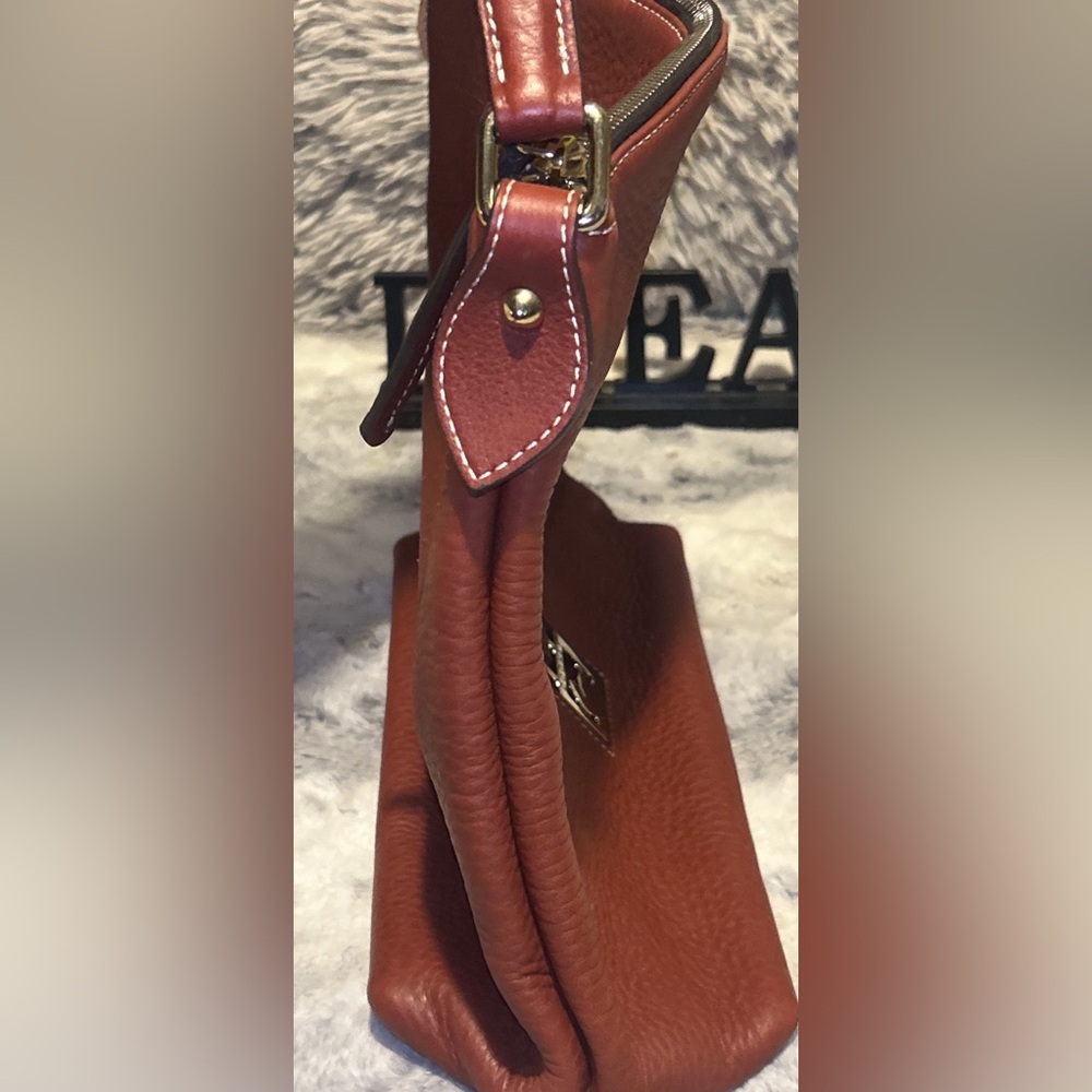 Dooney & Bourke Rich Brown Pebbled Leather Shoulder Bag - Picture 7 of 12